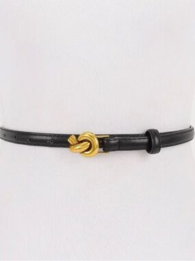 Gold Knot Buckle Black Belt